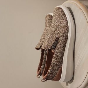 Ryka Slip-On Athletic Shoes with Zip Detail Heathered Beaver Brown